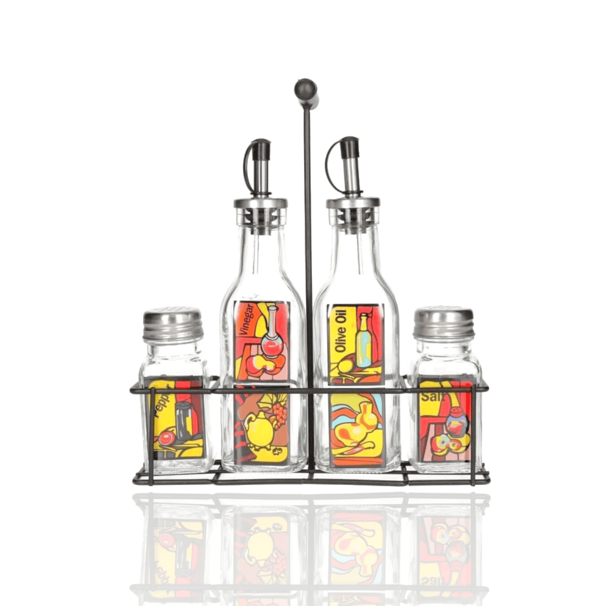 Danny Home 5-Piece Glass Condiment Set Kaka Bawa Sons