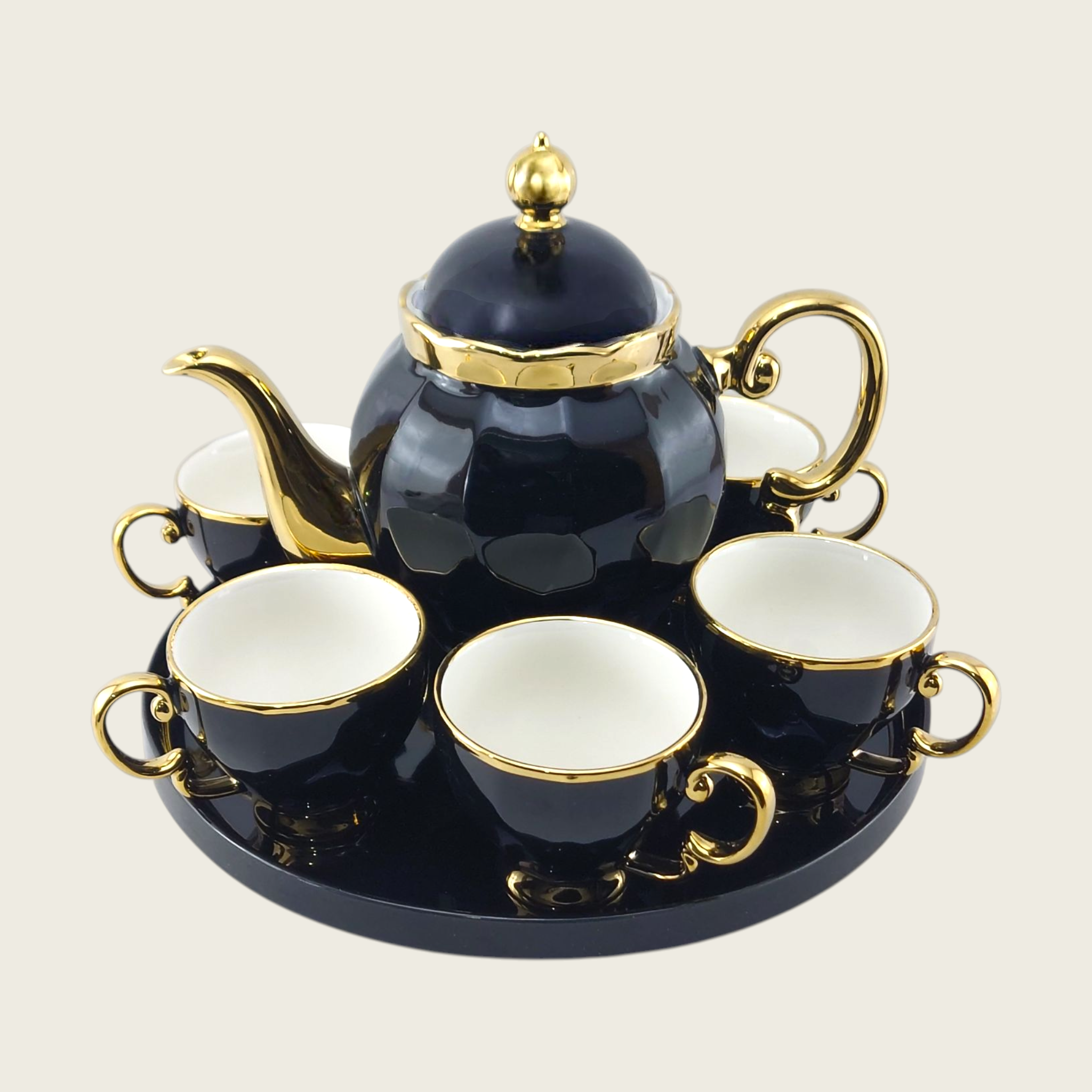 Royal 9-Piece Coffee Set With Rotating Tray