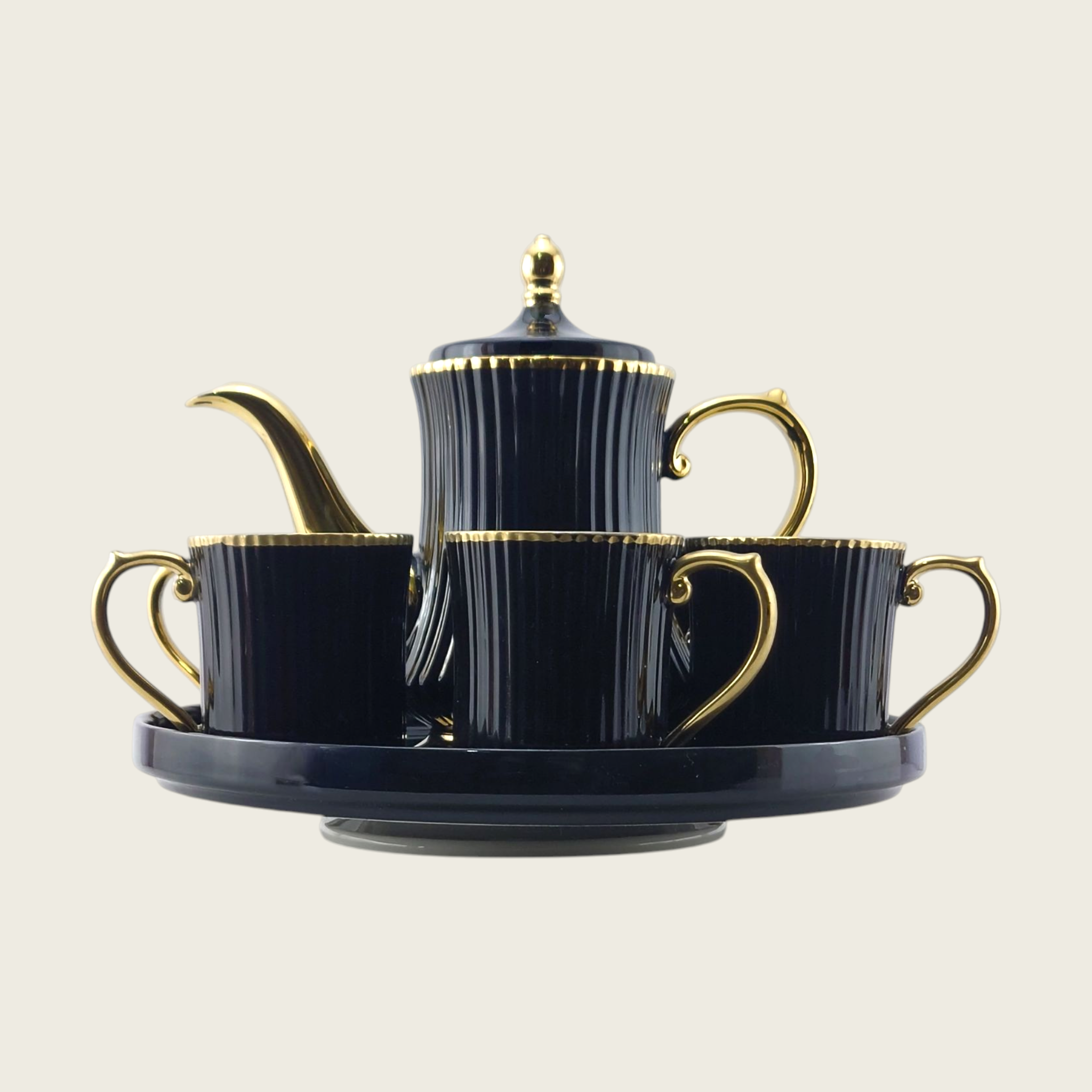 Royal 9-Piece Coffee Set With Rotating Tray