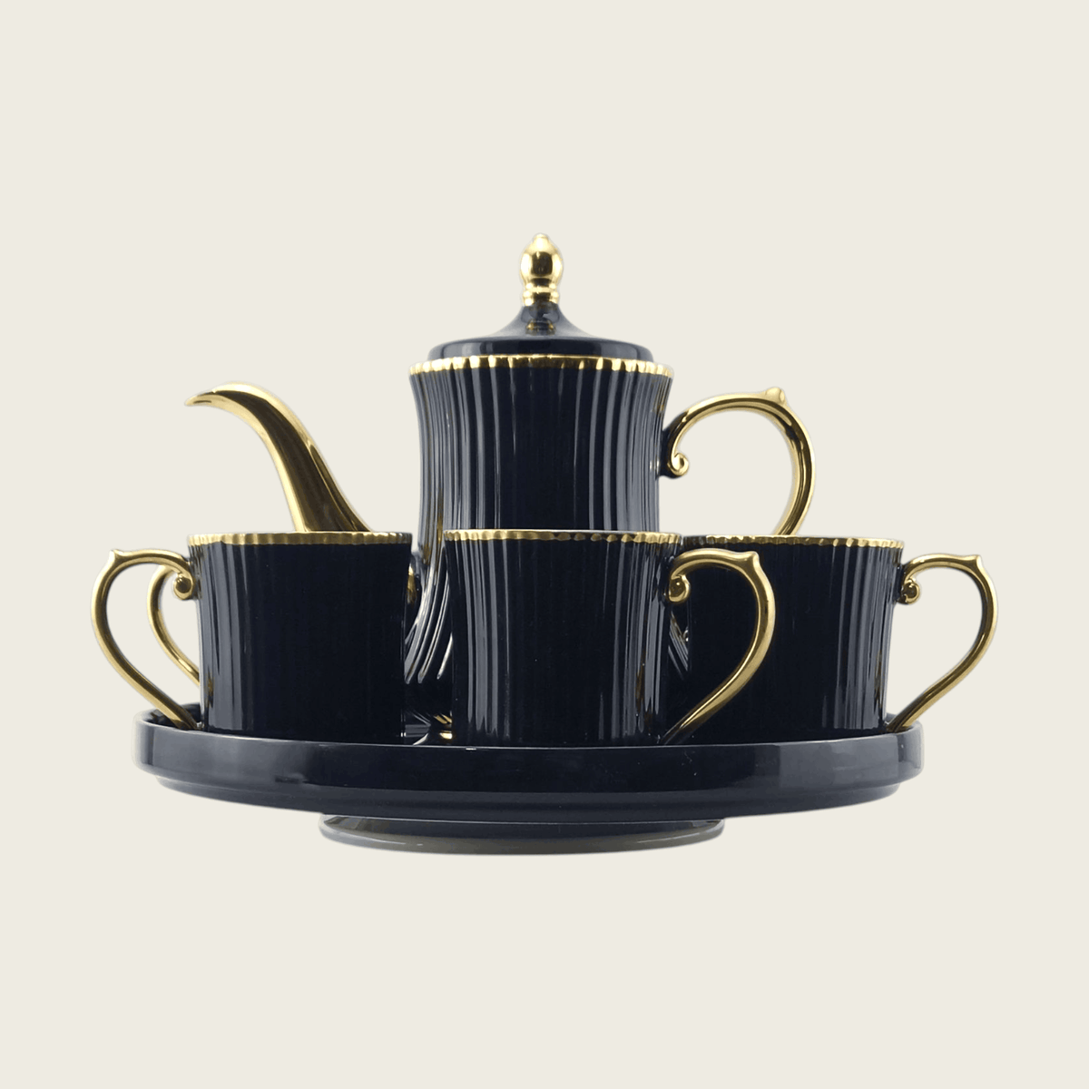 Royal 9-Piece Coffee Set With Rotating Tray Kaka Bawa Sons