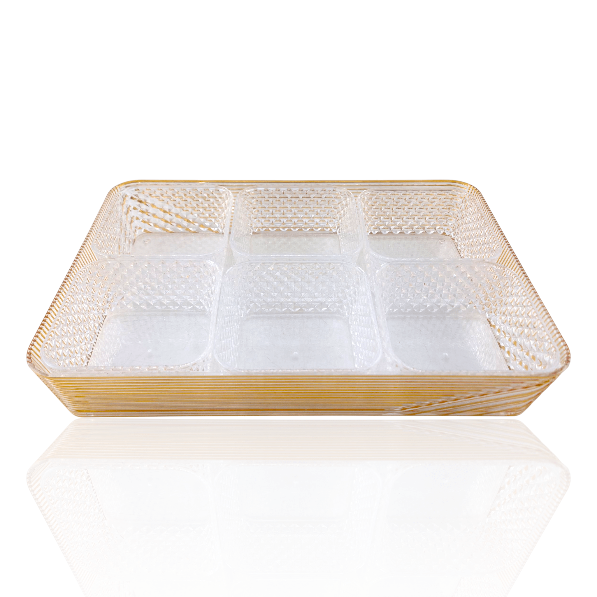 6-Portion Acrylic Dry Fruit Dish With Lid