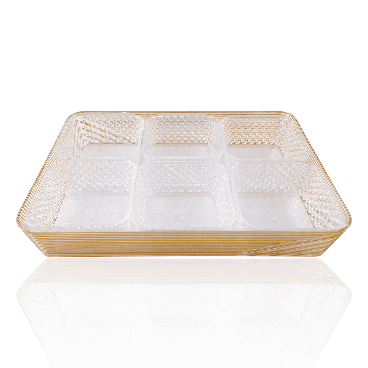 6-Portion Acrylic Dry Fruit Dish With Lid Kaka Bawa Sons