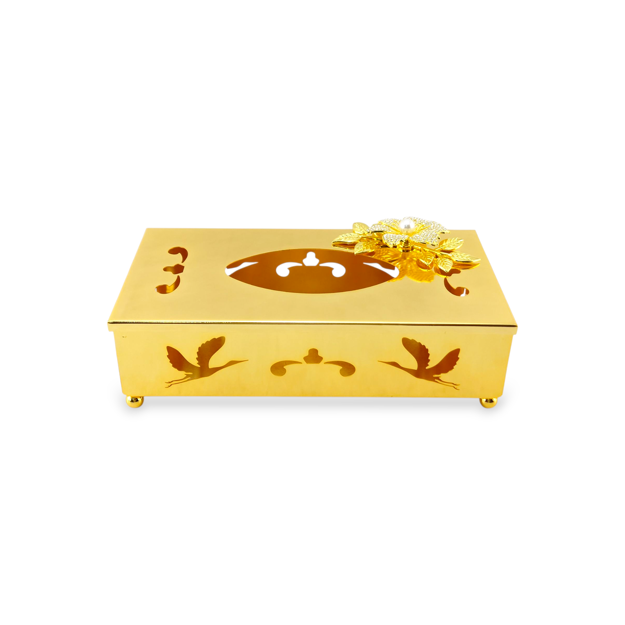 Metal Tissue Box Golden
