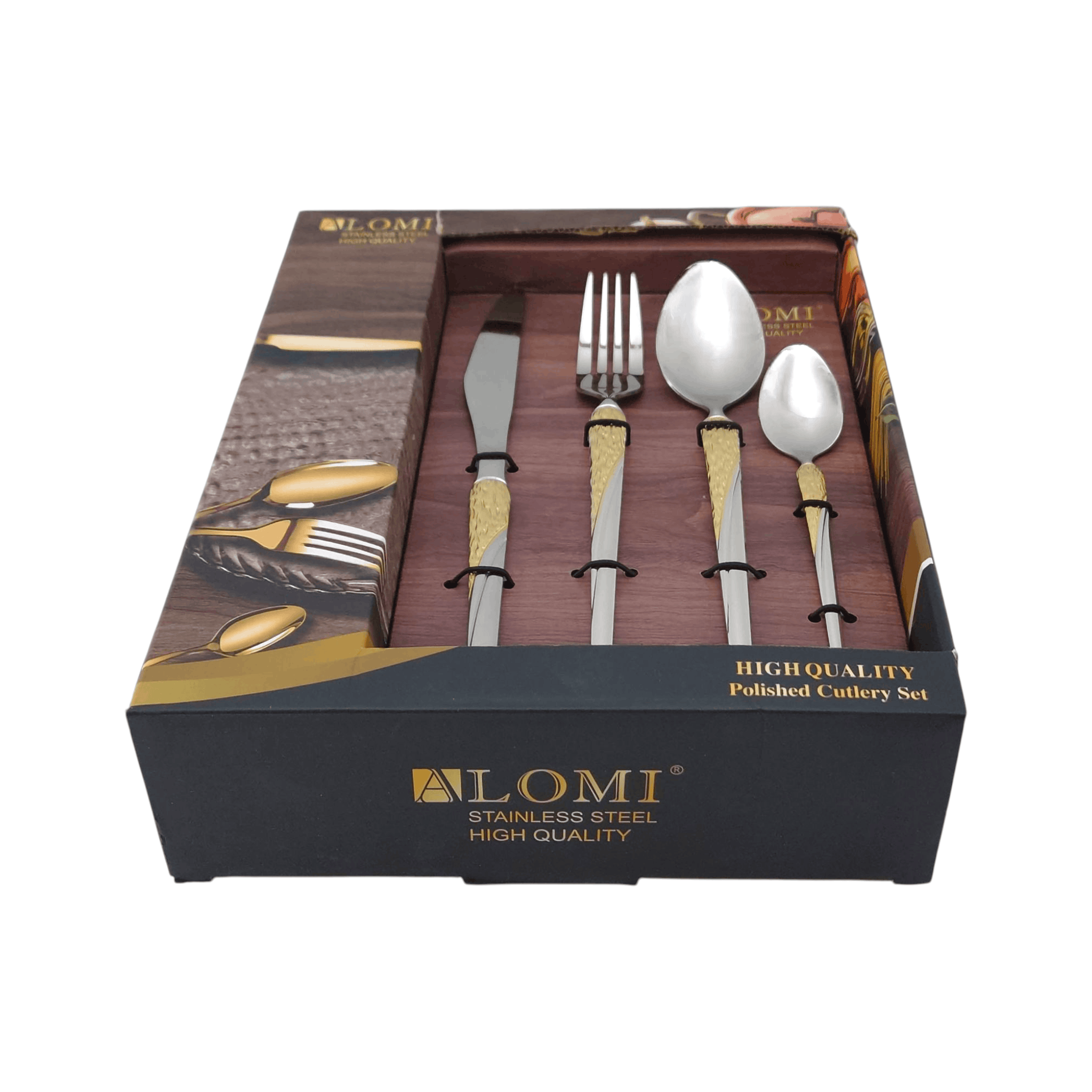Alomi 24-Piece Cutlery Set With Stand Kaka Bawa Sons