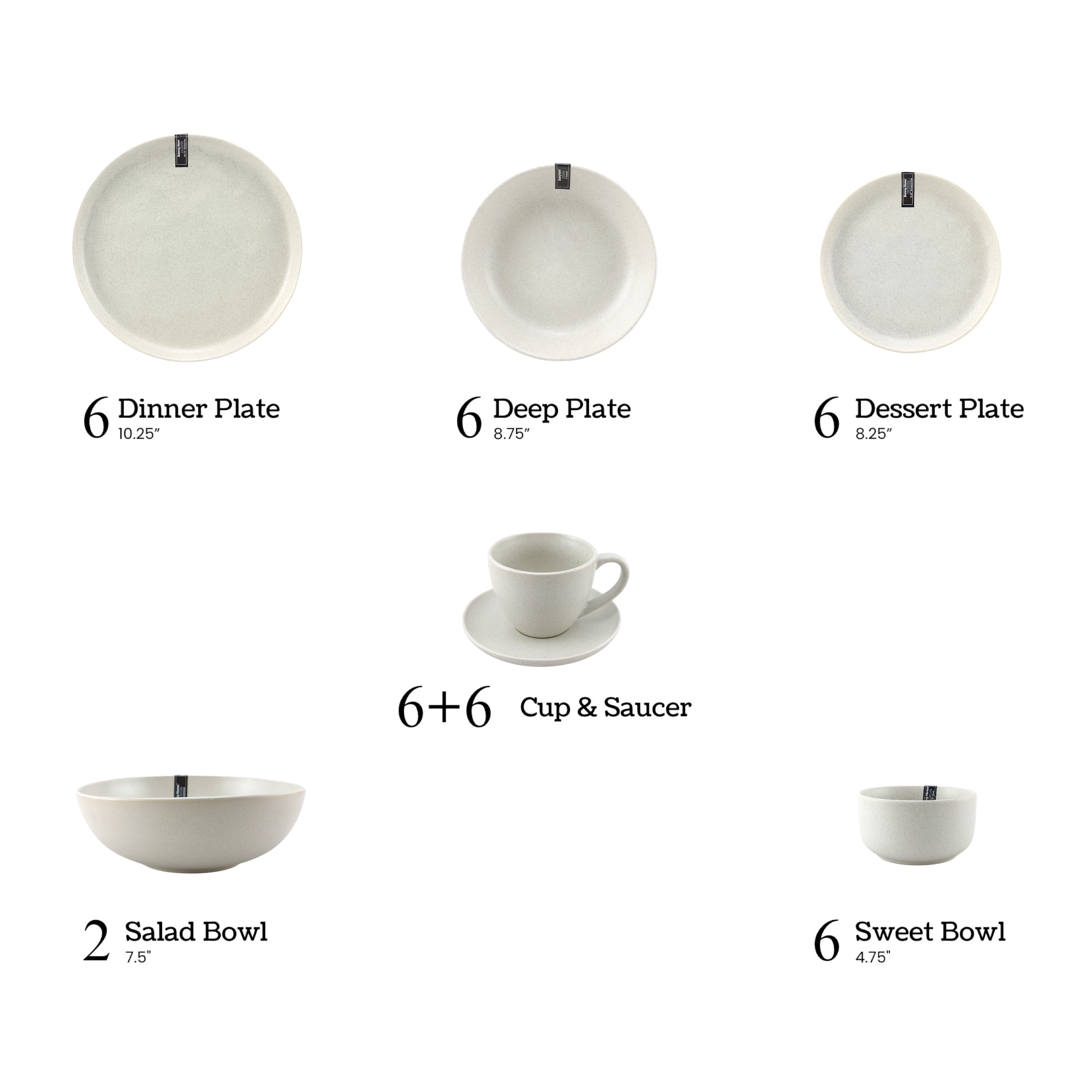 Danny Home 38-Piece Grey Speckled Dinner Set