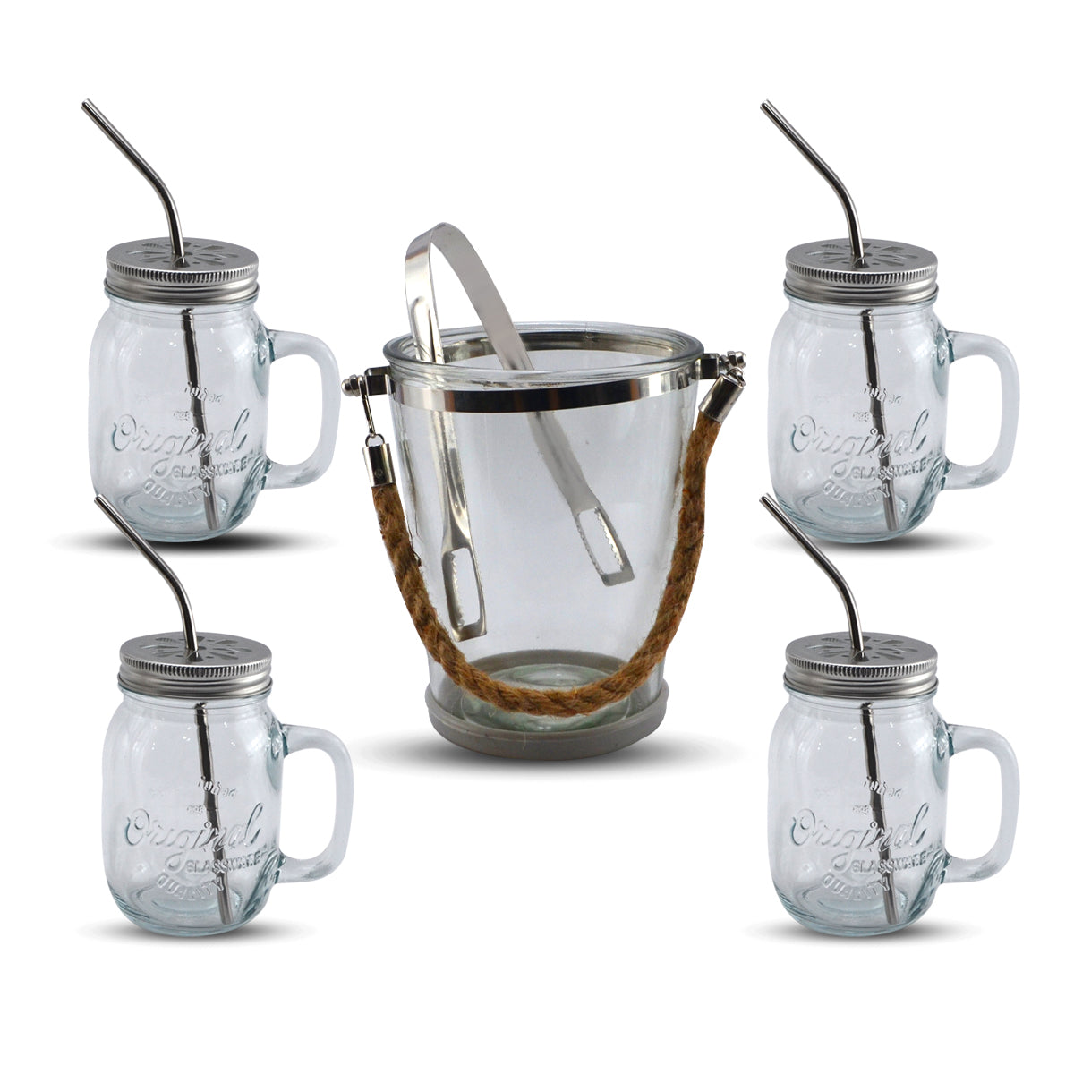 Danny Home 4-Piece Mason Jar With Ice Bucket Set