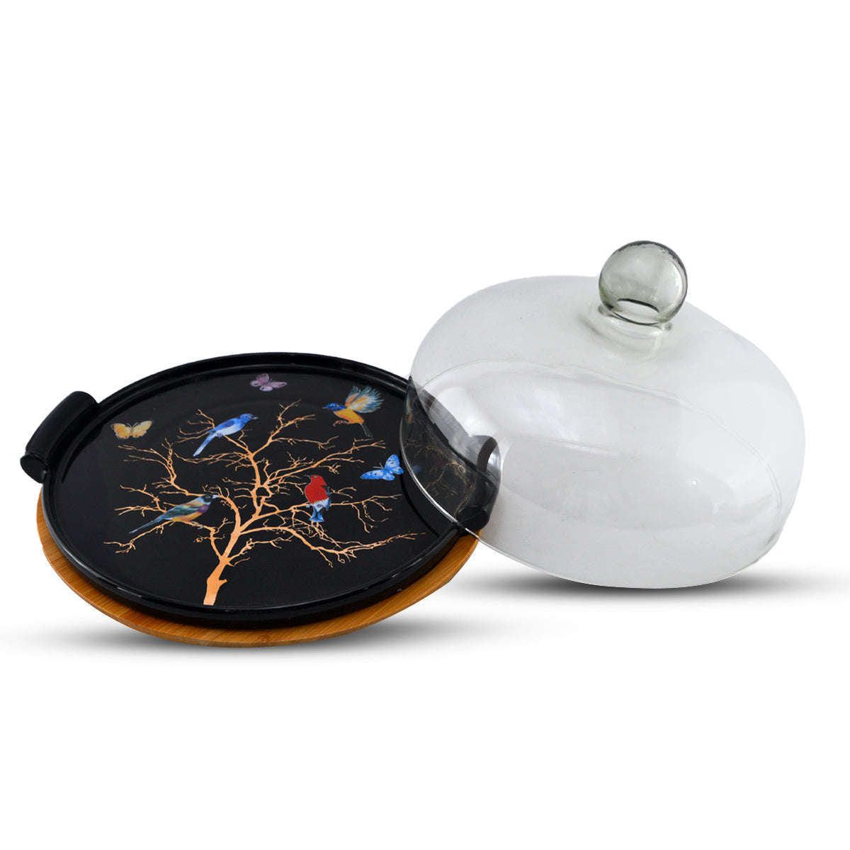 Lotus Cake Dish Birds Design Kaka Bawa Sons