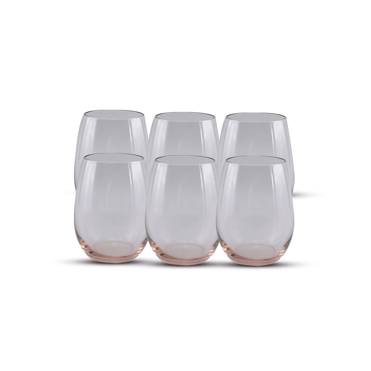 PSB DOF GLASS SET OF 6/PCS AMBER PINK Kaka Bawa Sons
