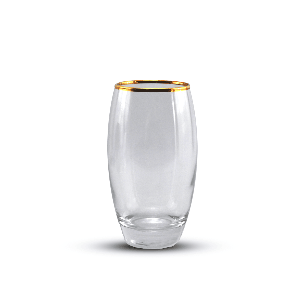 PSB DOF GLASS BARREL-GOLD SET OF 6/PCS Kaka Bawa Sons