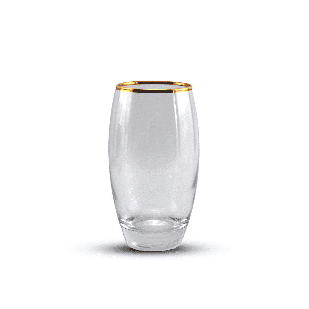 PSB DOF GLASS BARREL-GOLD SET OF 6/PCS Kaka Bawa Sons