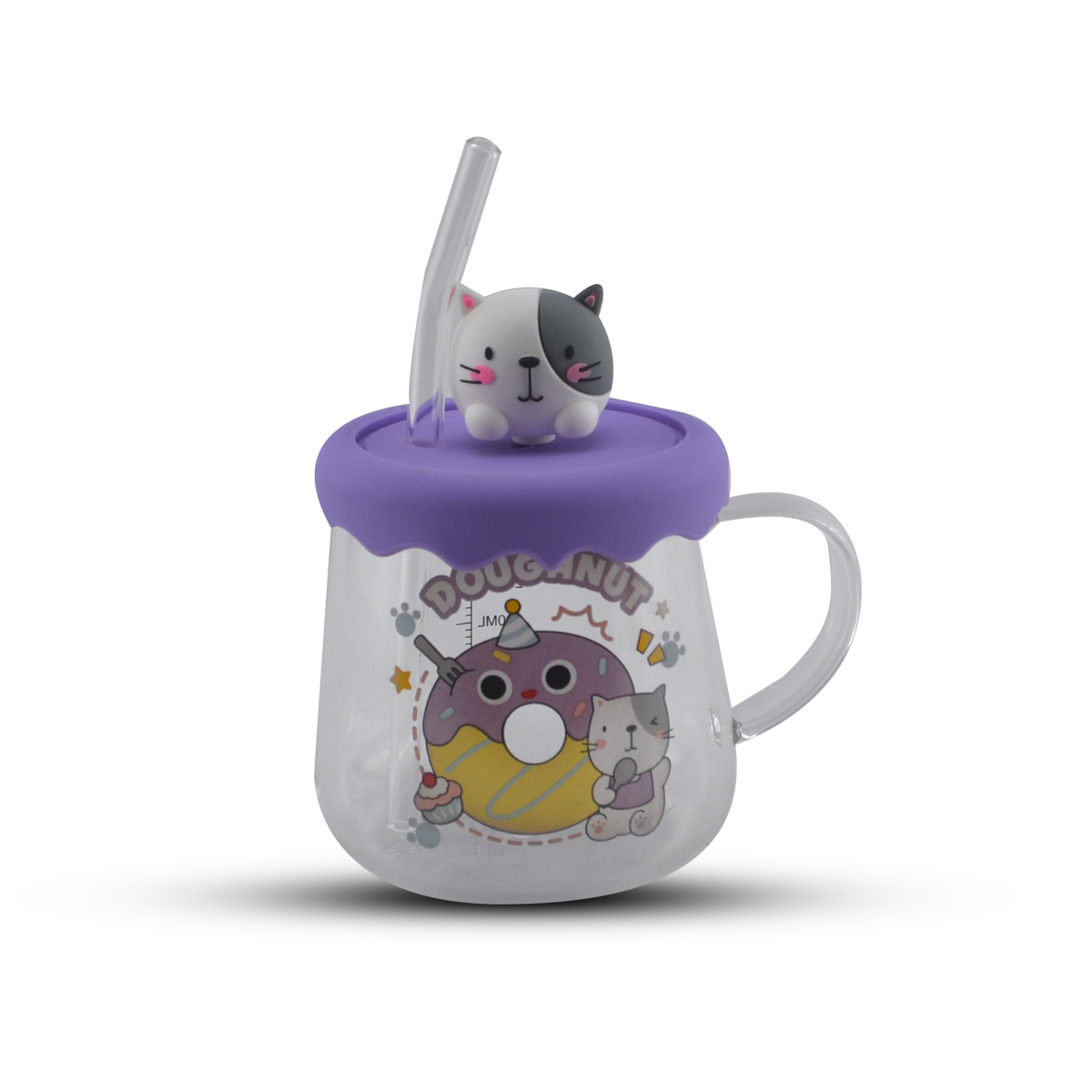 S.G Glass Mason Jar Cat Design