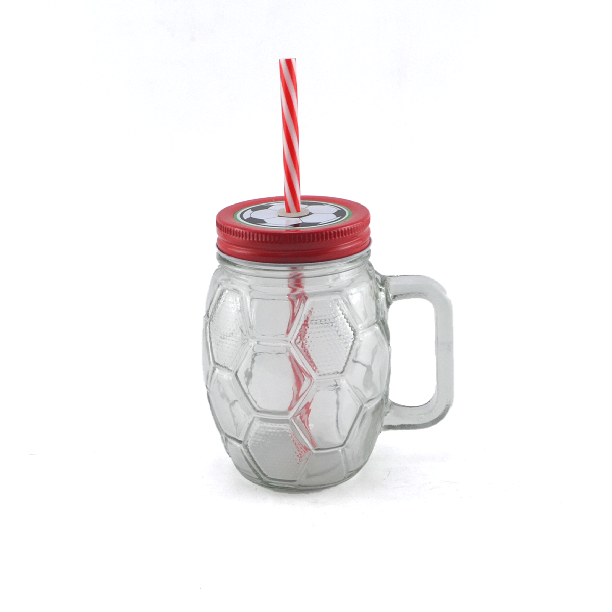 Mason Drink Jar Football Design