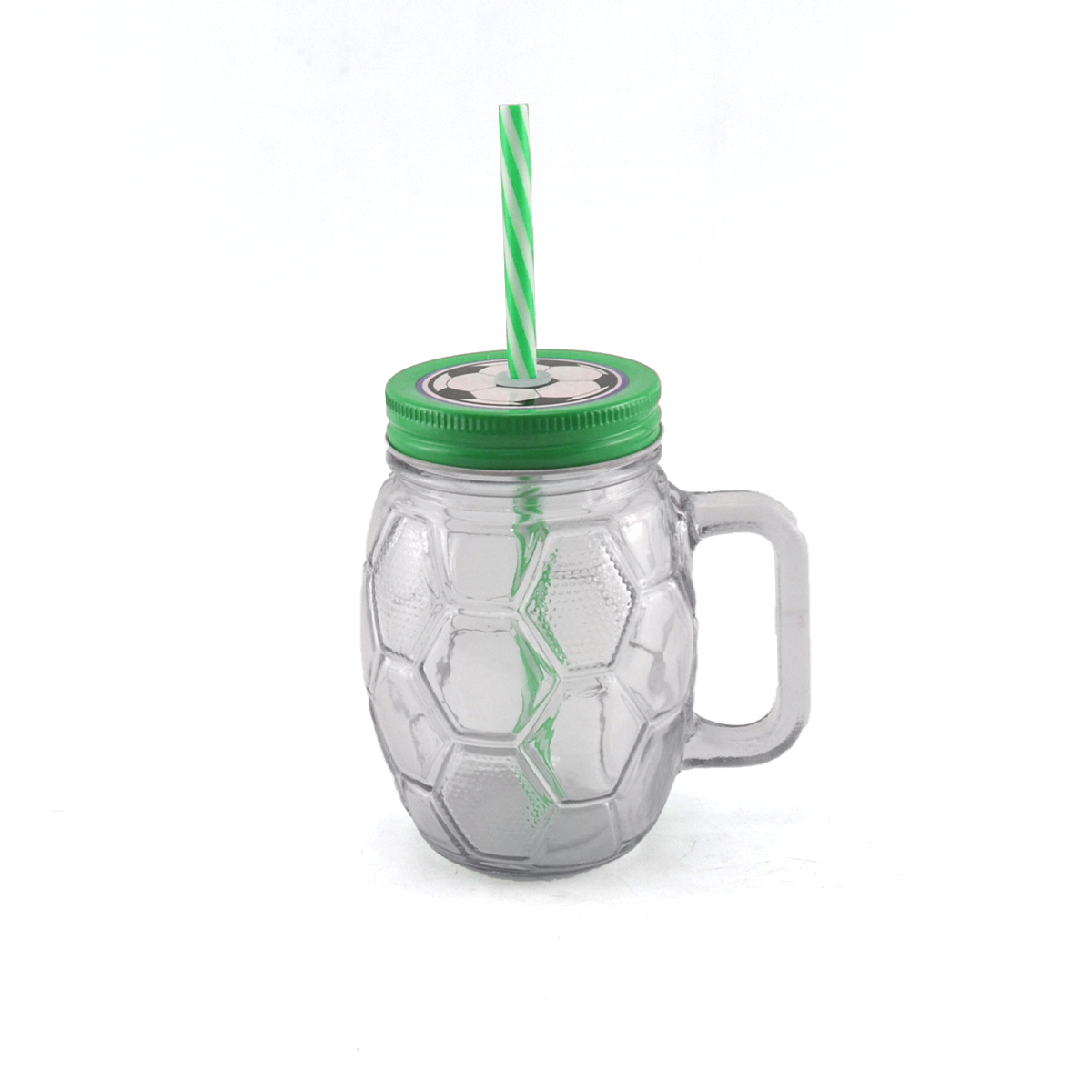 Mason Drink Jar Football Design