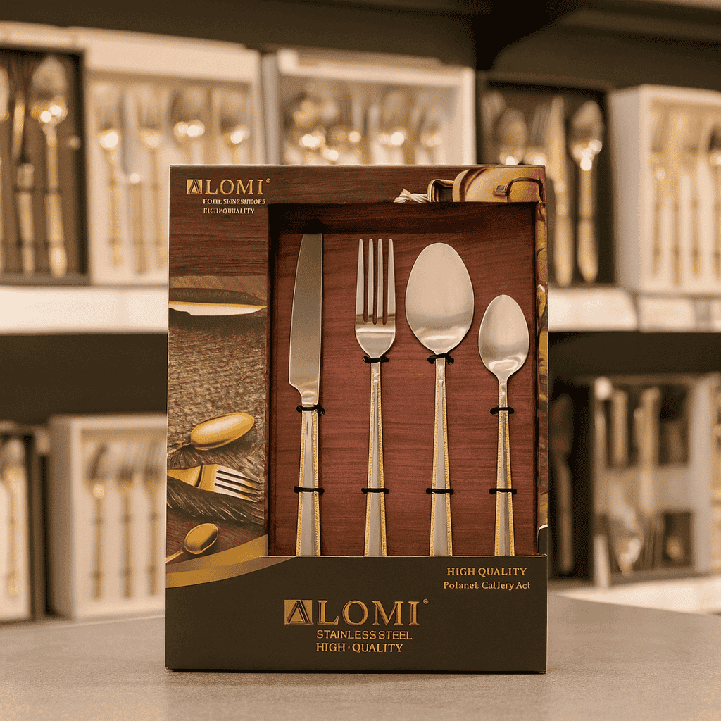 Alomi 24-Piece Cutlery Set With Stand Kaka Bawa Sons