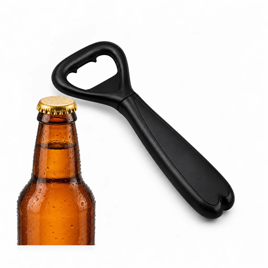 Shengya 5-Inch Matte Black Bottle Opener With Plastic Handle
