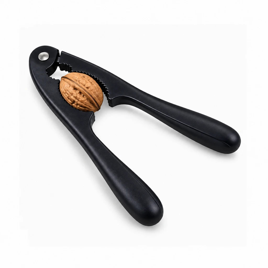 Shengya Black Zinc Plier Nut Cracker With Plastic Handles & Ridged Jaws