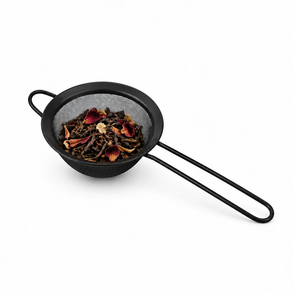 Shengya Black Zinc & Plastic Mesh Tea Strainer - 10–18 cm