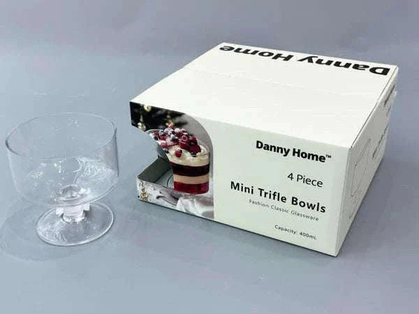 Danny Home 4-piece mini trifle bowl set with a glass bowl