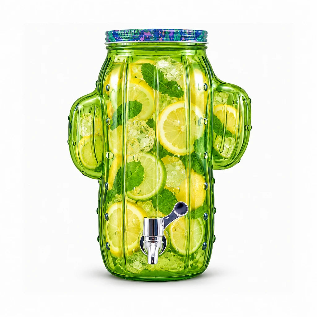 Danny Home Desert Oasis 3.5-Litre Cactus Glass Beverage Dispenser