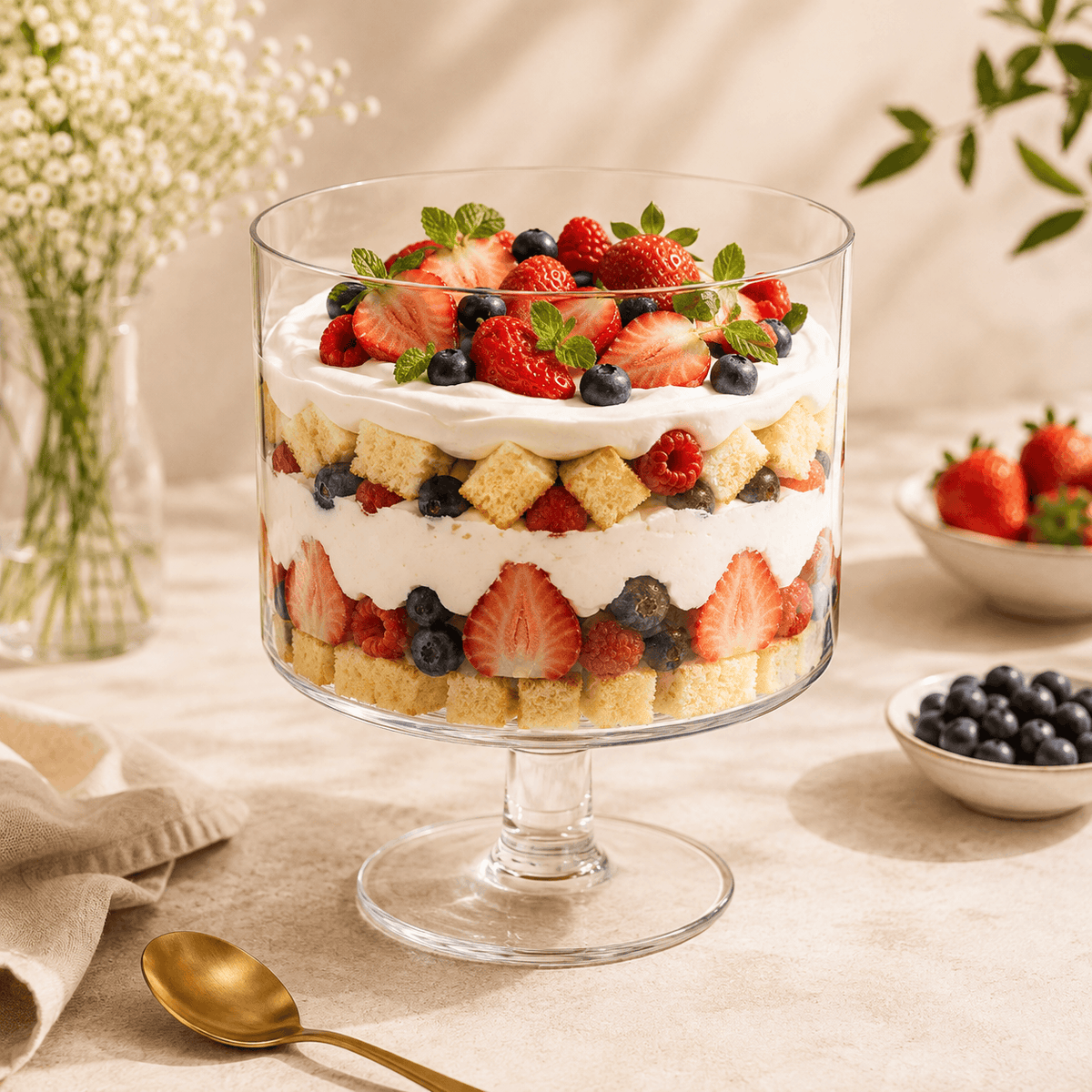Danny Home 3.5-Liter 8-Inch Glass Trifle Bowl Kaka Bawa Sons