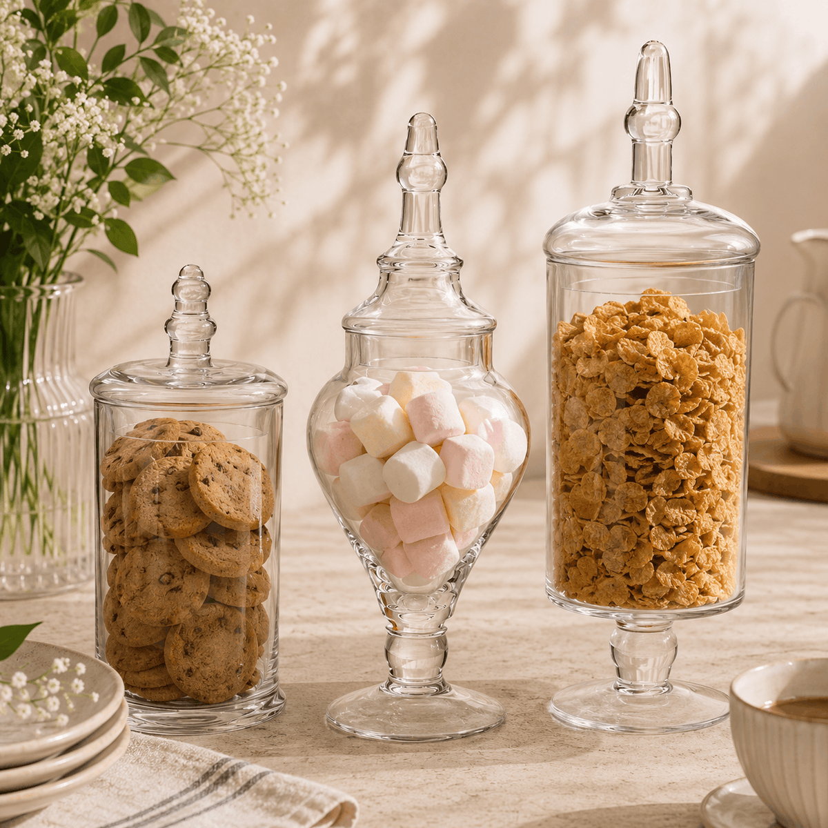 Danny Home 3-Piece Glass Storage Jar Set Kaka Bawa Sons
