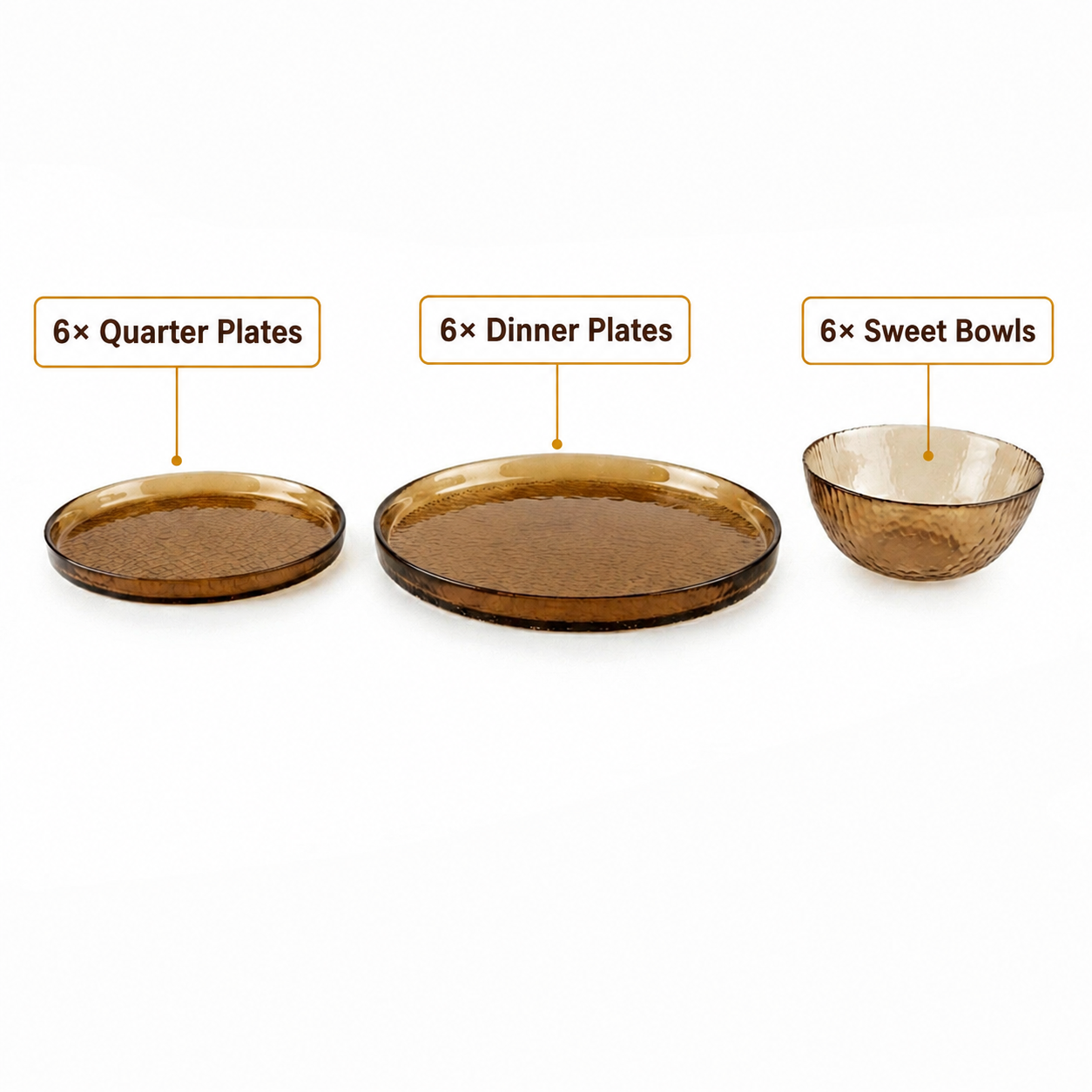 Danny Home 18-Pieces Glass Plate Set