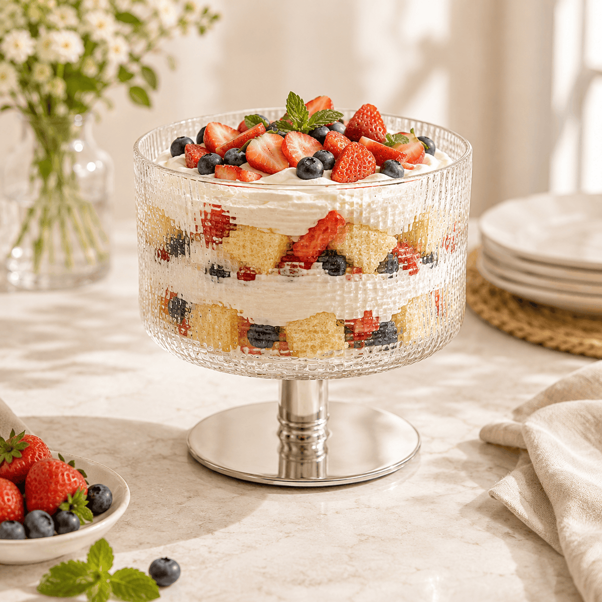 Danny Home 1.2-Liter Glass Trifle Bowl Kaka Bawa Sons