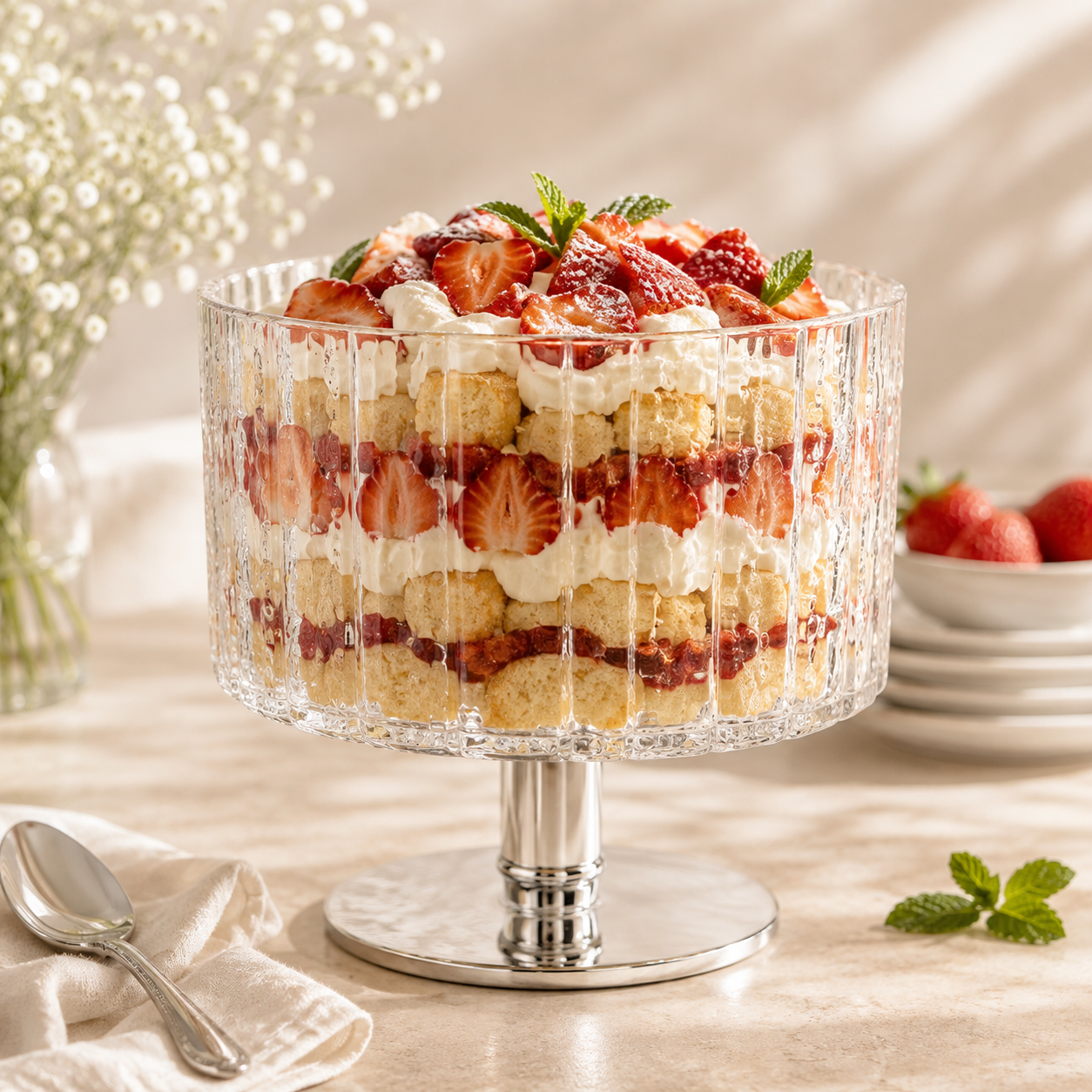 Danny Home 1.4-Liter Glass Trifle Bowl