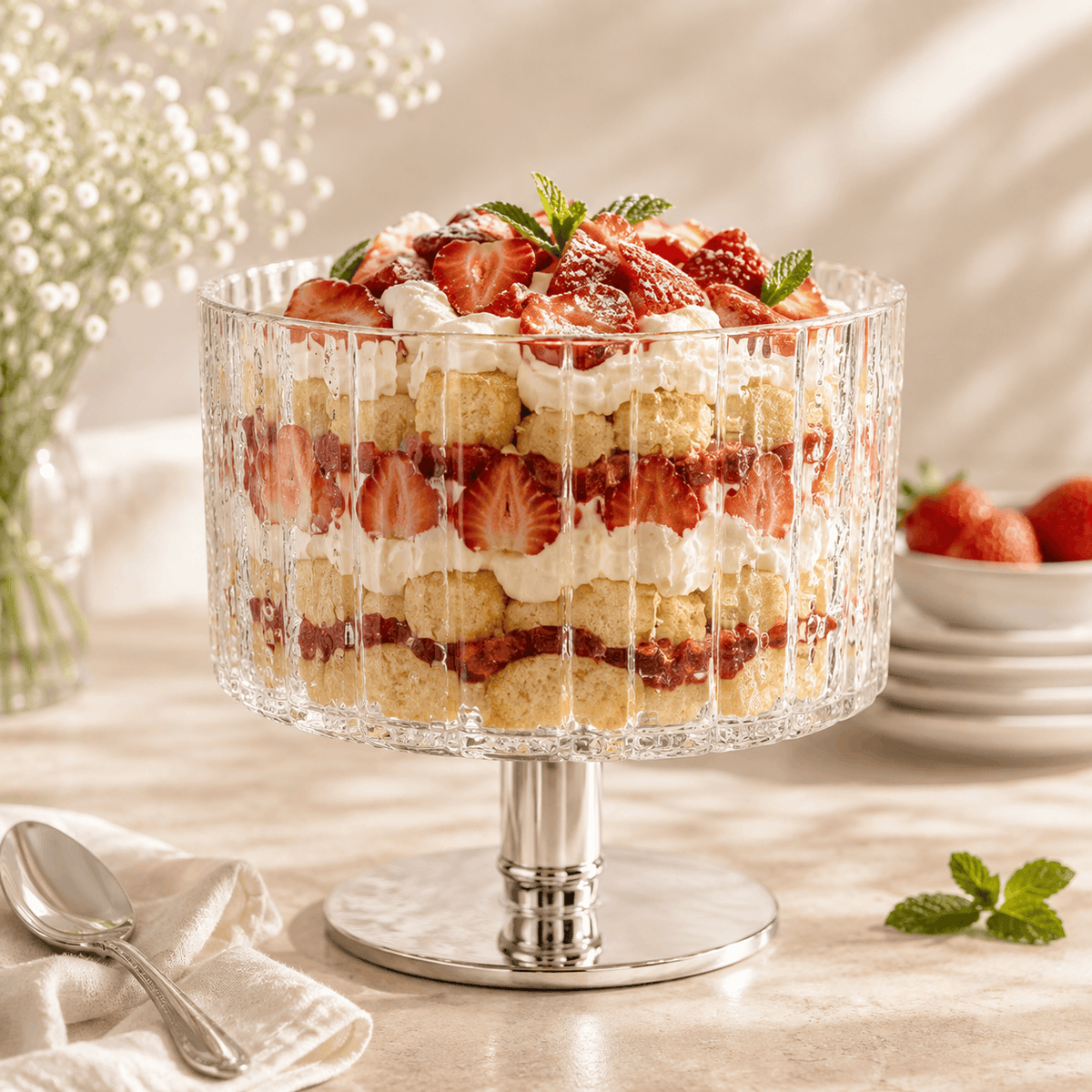 Danny Home 1.4-Liter Glass Trifle Bowl Kaka Bawa Sons