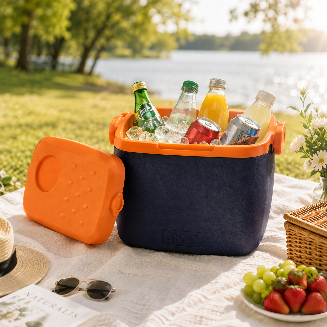 Gint Plastic Black & Orange Ice Box