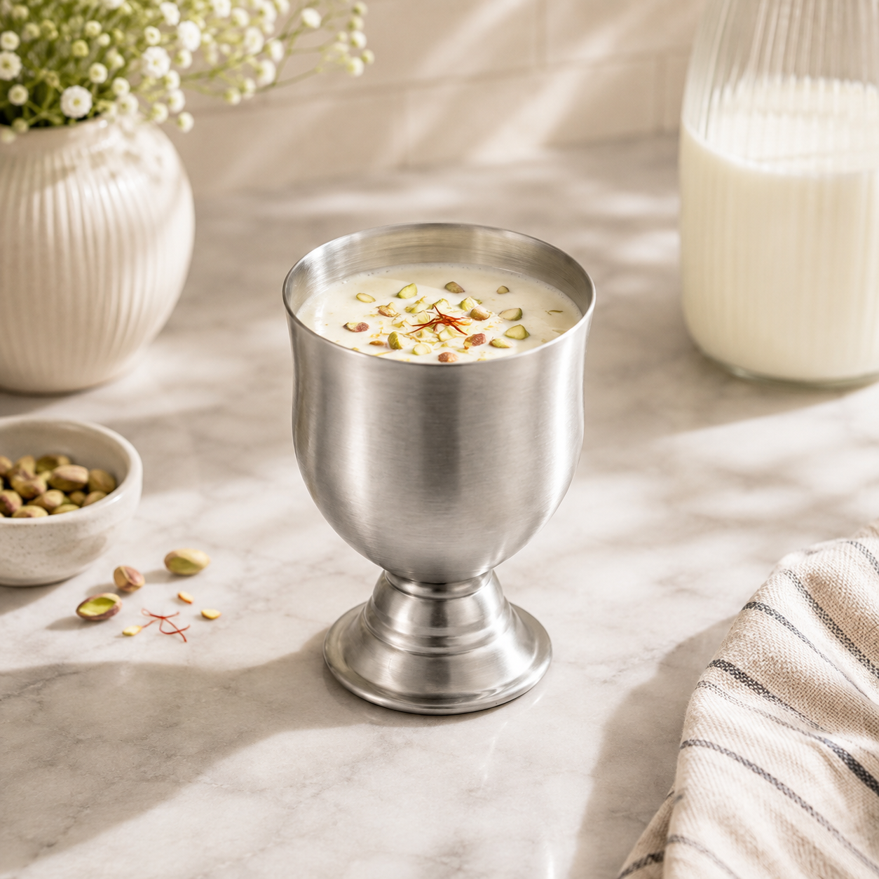 Farmer Stainless Steel Goblet Glass