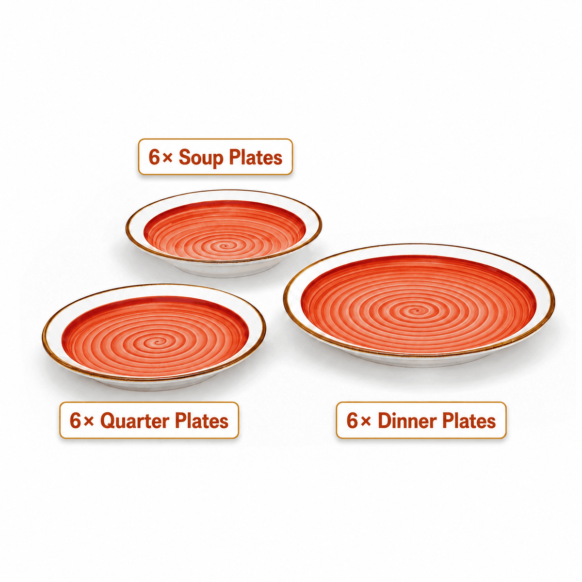 Danny Home 18-Piece Stone Plate Set Kaka Bawa Sons
