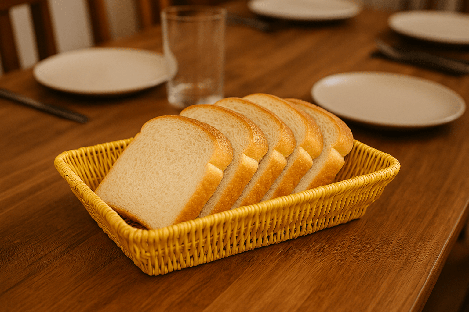Prime Rectangular Bread Basket Yellow