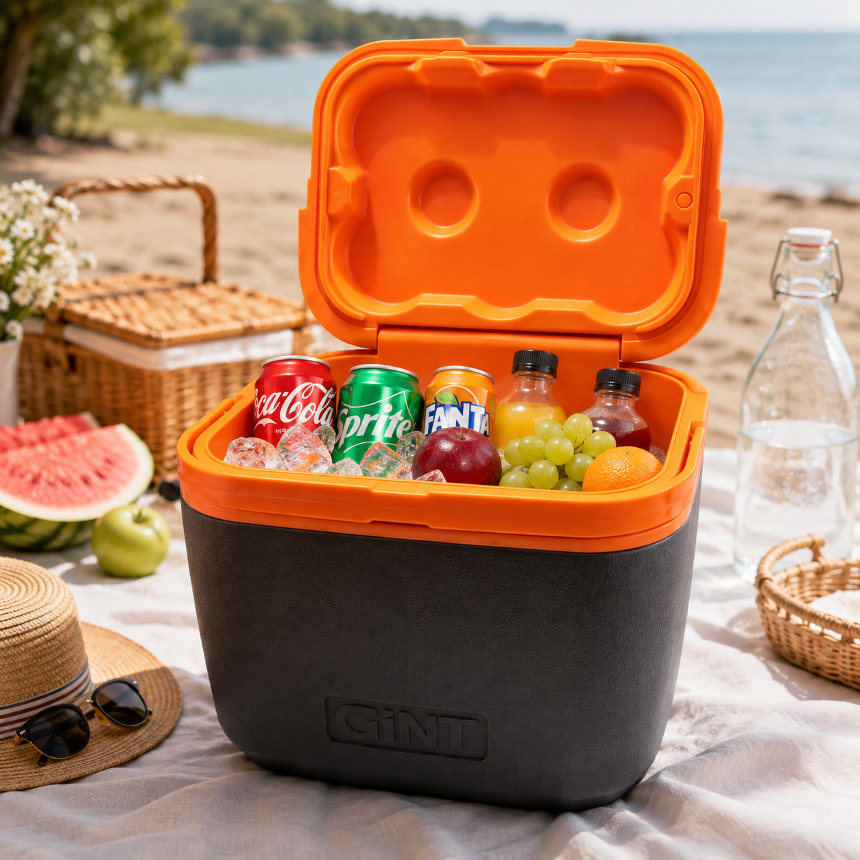 Gint 5-Liter Black & Orange Plastic Ice Box