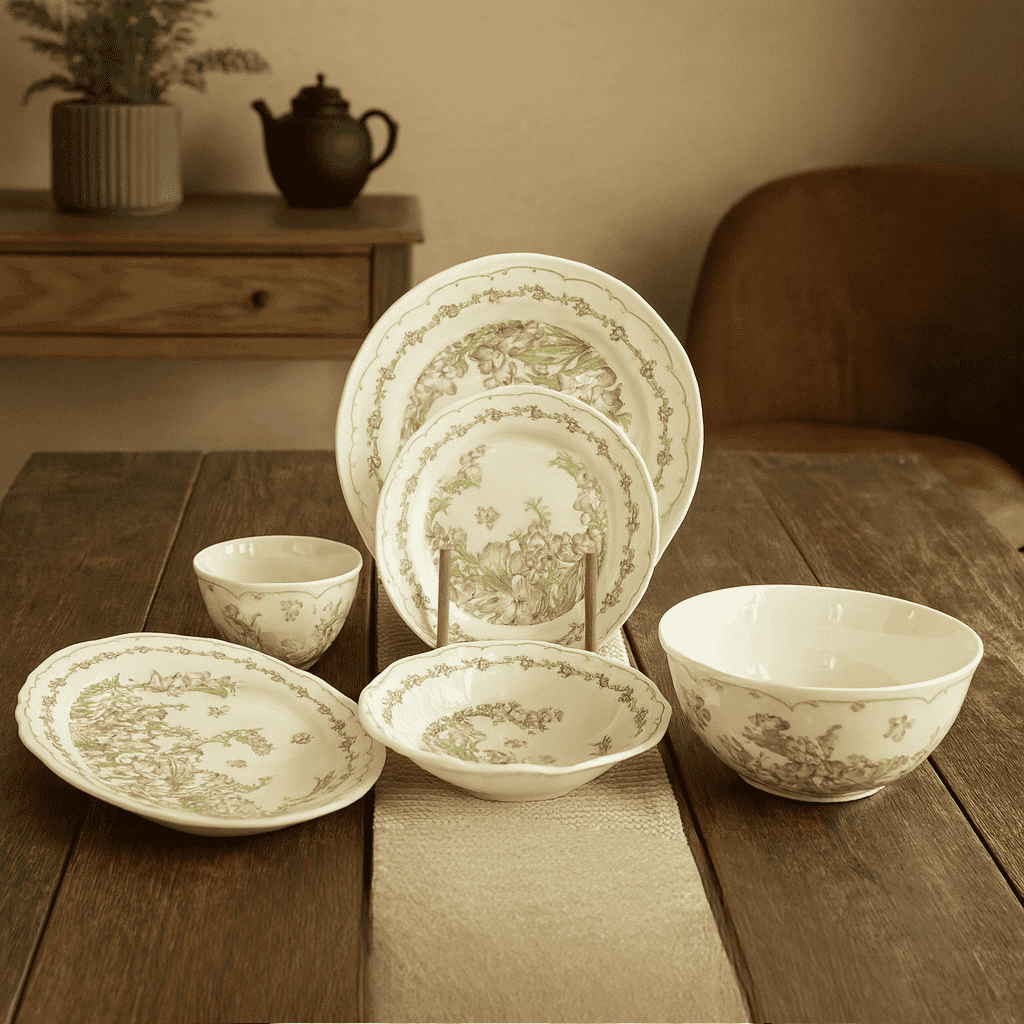 26-Piece Floral Design Dinner Set Kaka Bawa Sons