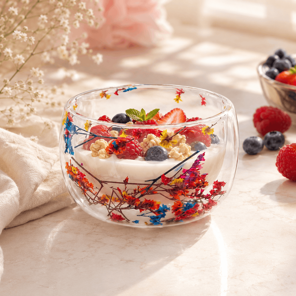 D.W.M 450 ML Borosilicate Glass Double Wall Bowl Kaka Bawa Sons