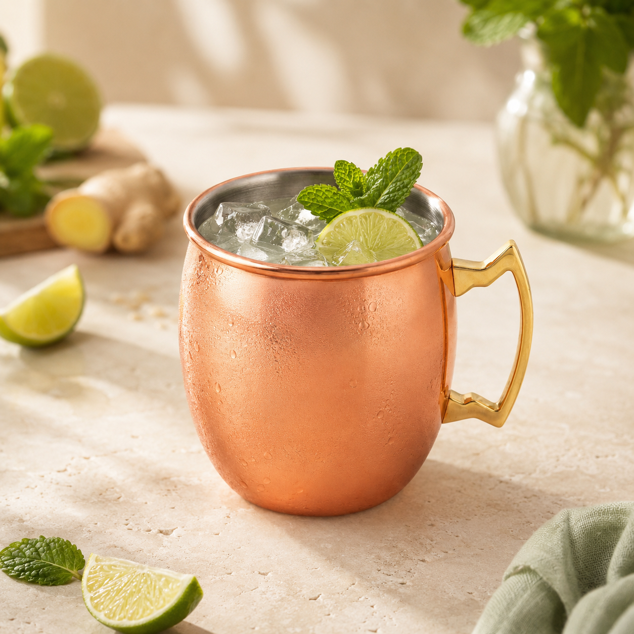 Crest 250 ML Copper Coating Brass Mug