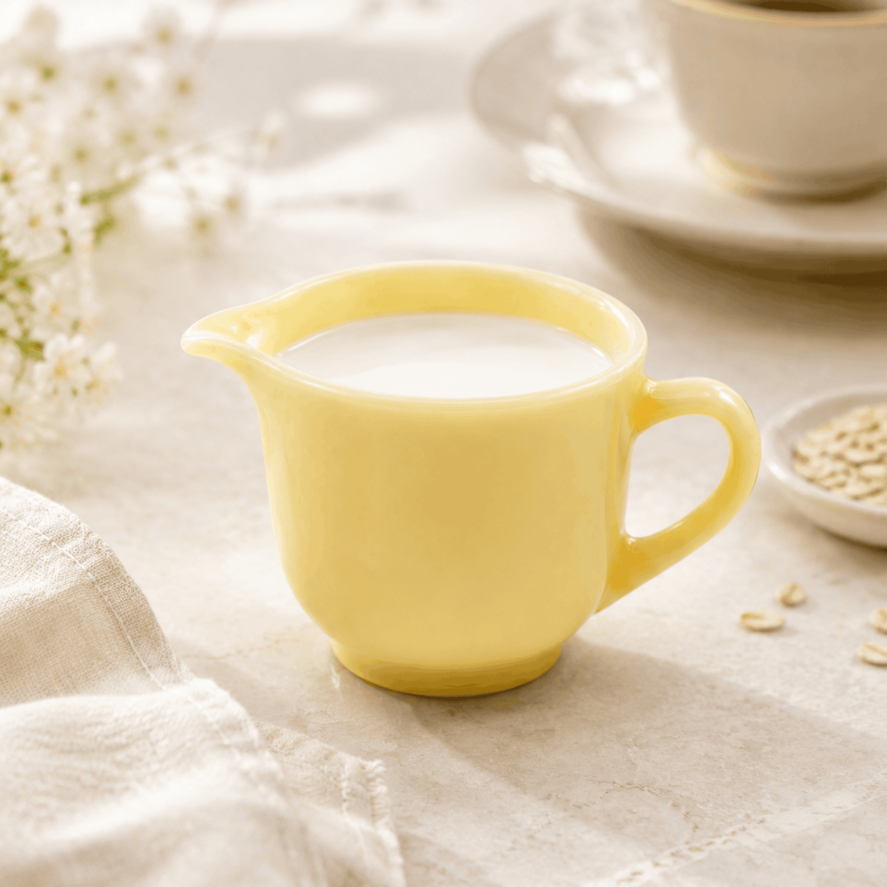 Jade 150 ML Yellow Marble Milk Pot Kaka Bawa Sons