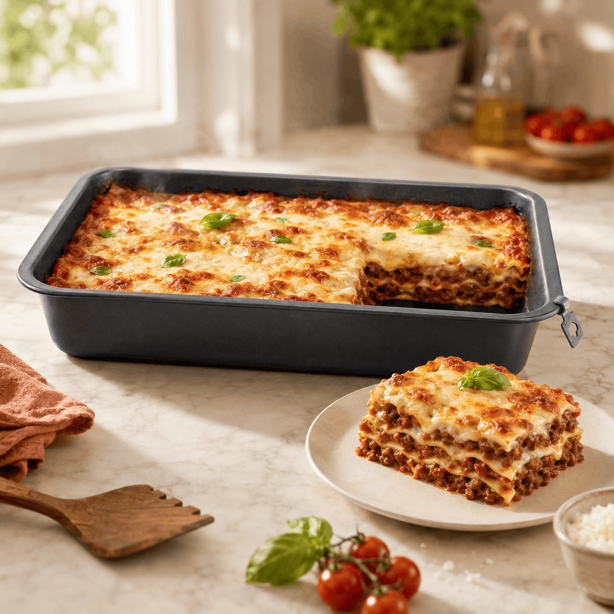 Dosa 35 * 25 Cm Grey Metal Lasagna Tray Kaka Bawa Sons