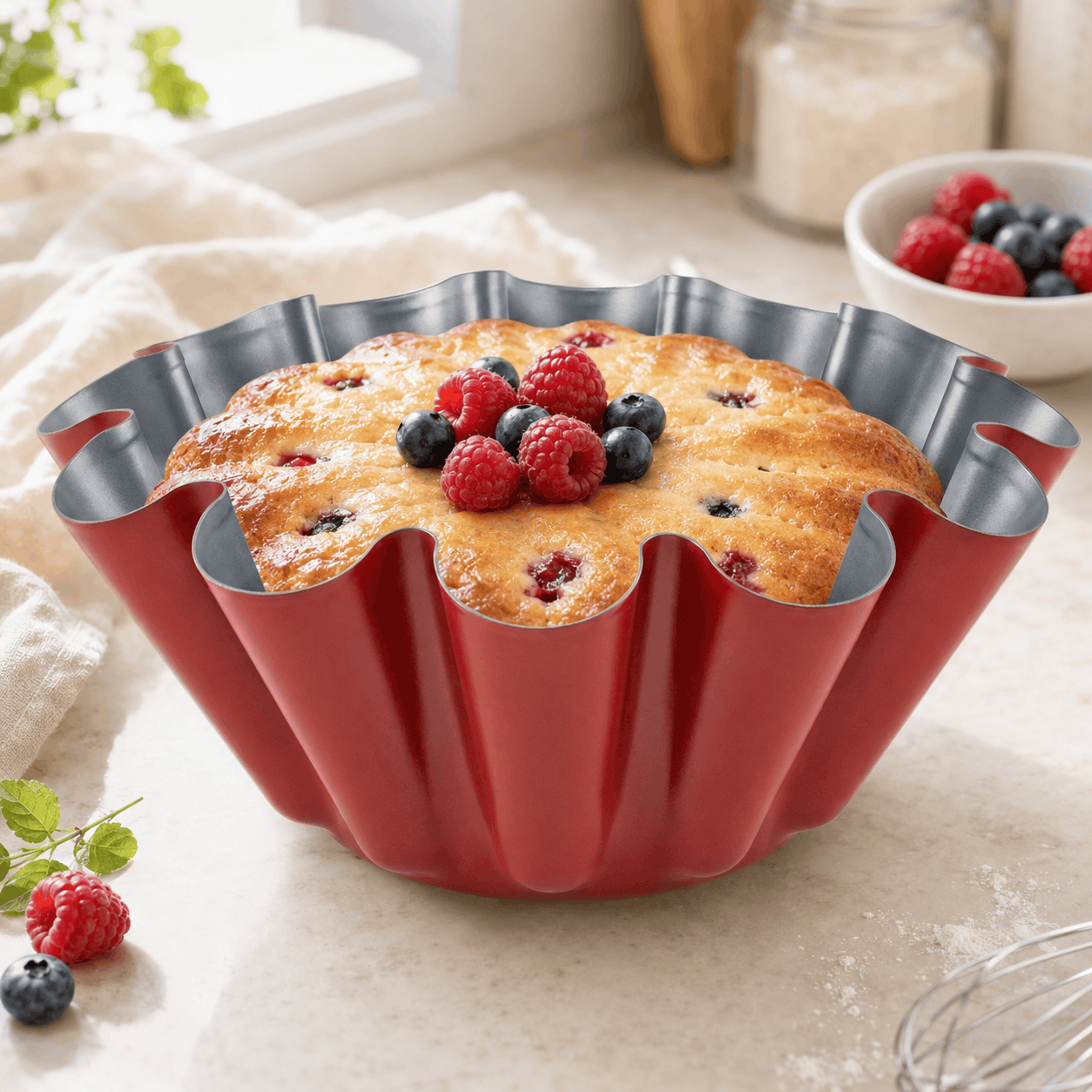 Kings 8.5 Inches Red Metal Jelly Pan Kaka Bawa Sons