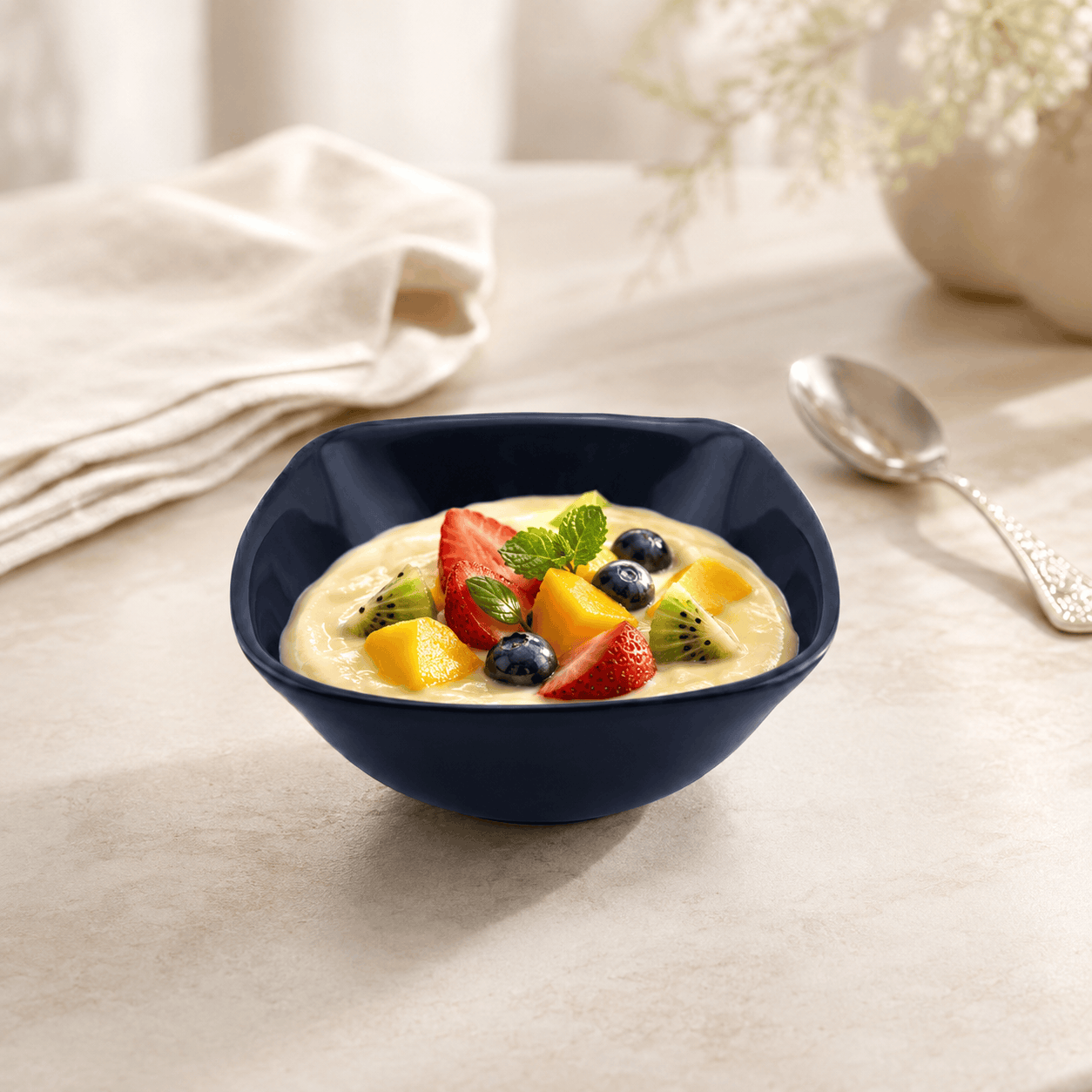 Home table Matt Black Marble Square Serving Bowls Kaka Bawa Sons