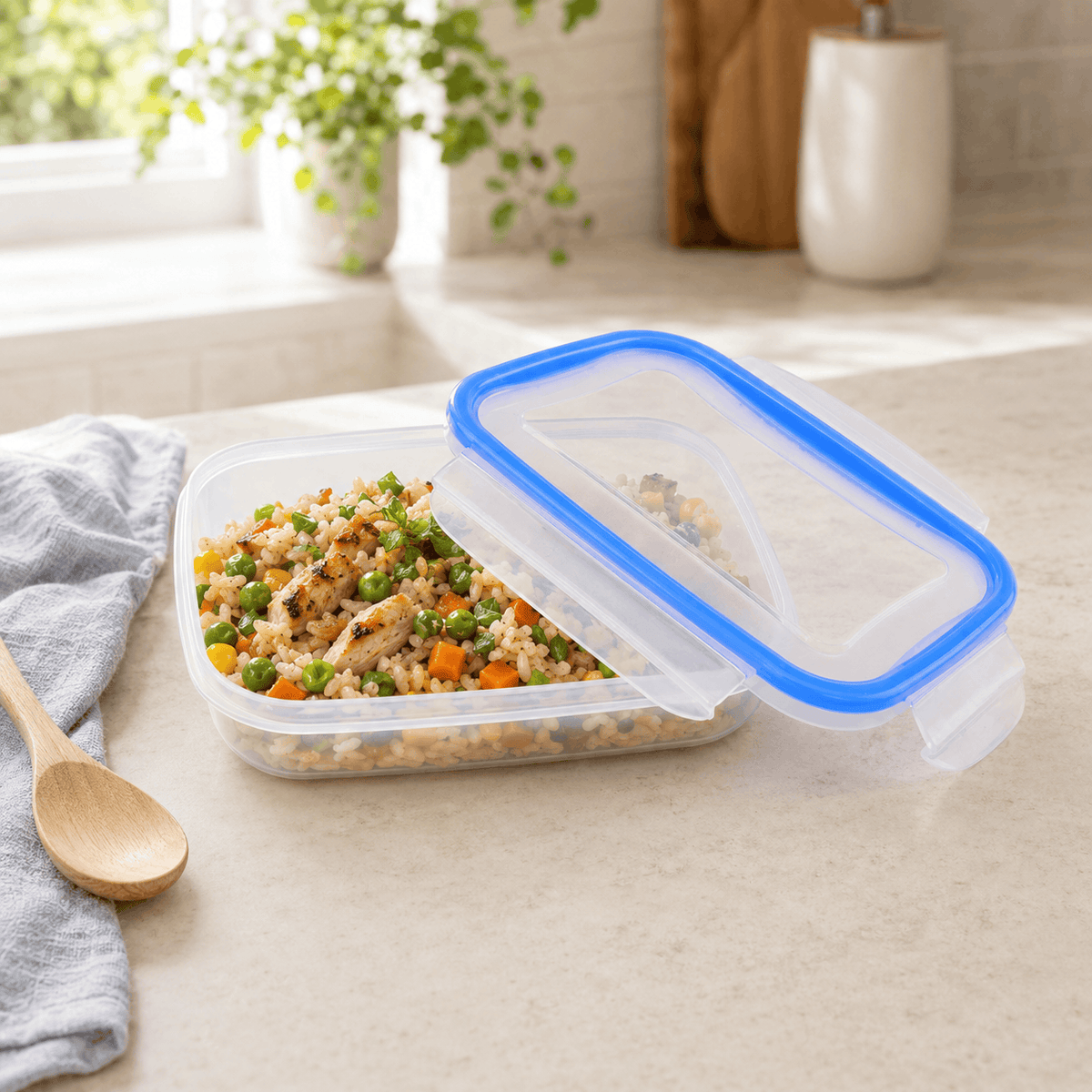 Home Table 0.8-Liter 780g Plastic Food Containers With Lock Lid Kaka Bawa Sons