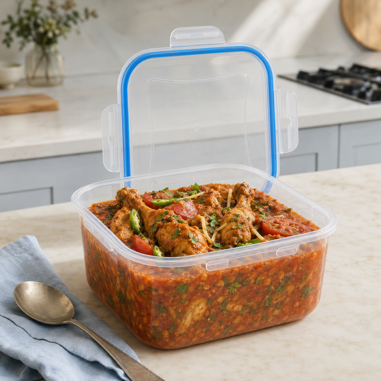 Home Table 3-Liter 2.8Kg Plastic Food Container With Lock Lid