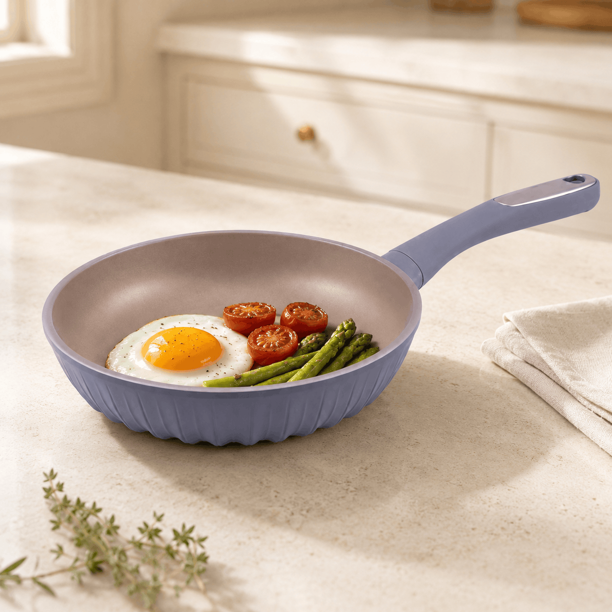 Uakeen Grey Stainless Steel Non-Stick Induction Frying Pans Kaka Bawa Sons