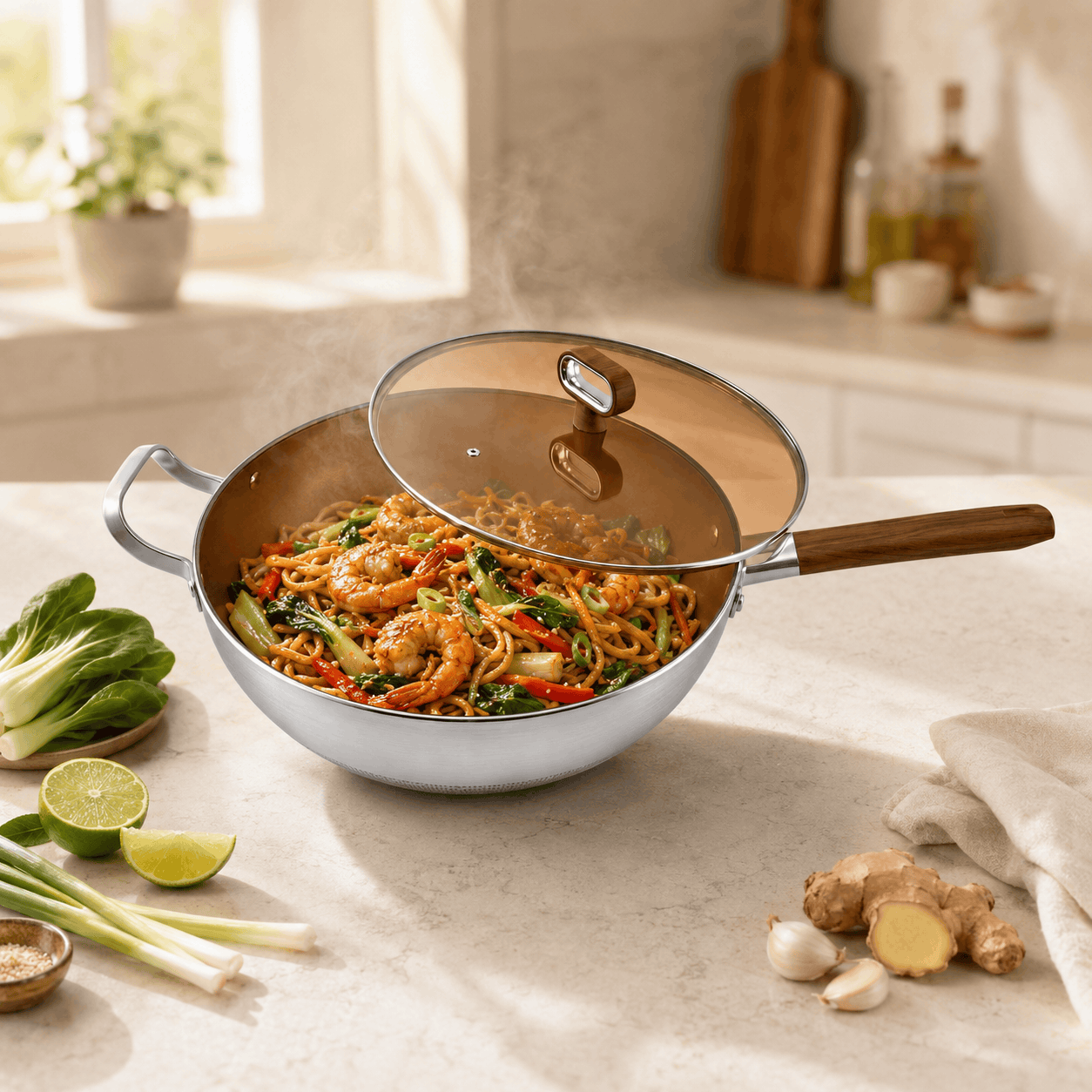 Titanium Non Stick Induction Titanium Coating Woks Kaka Bawa Sons