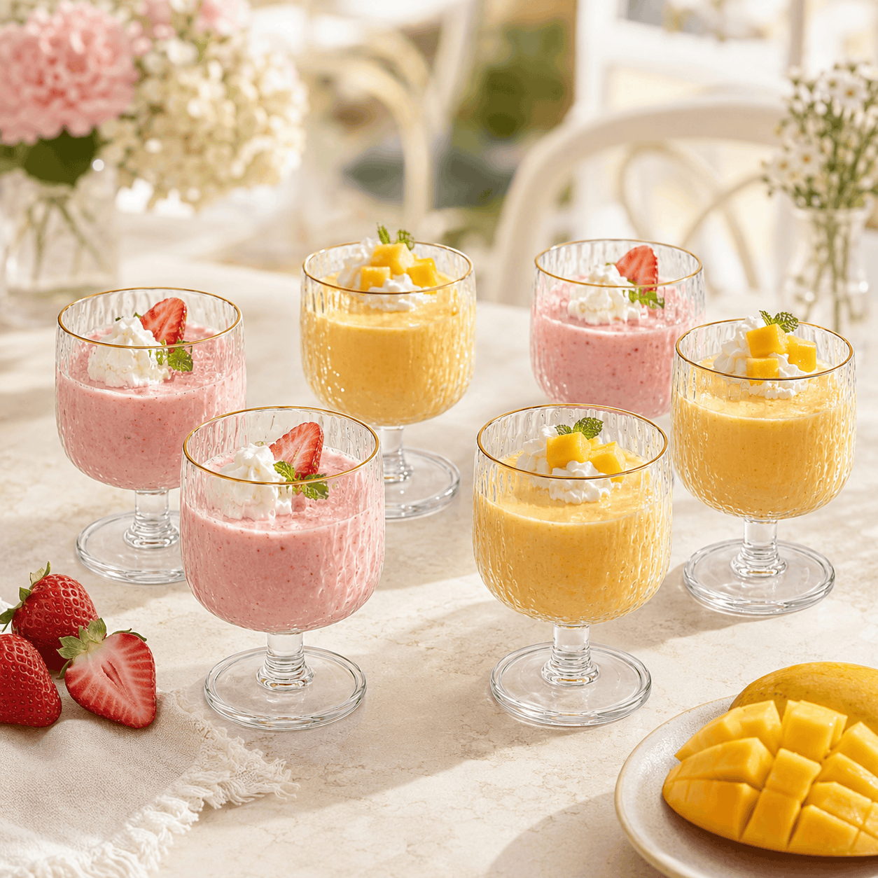 Deli G-Line 250 ML 6-Piece Gold Rim Glass Ice Cream Cup Set Kaka Bawa Sons