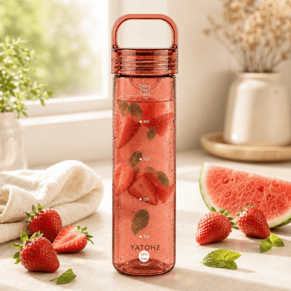Shotay 550 ML Plastic Detox Water Bottle Kaka Bawa Sons