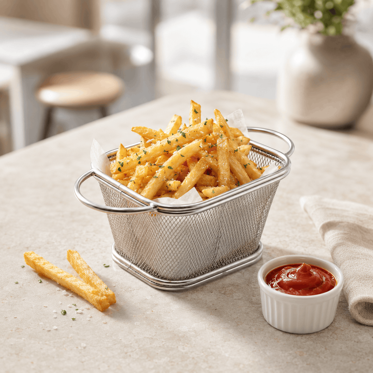 Master 10*7 Cm Stainless Steel Square Mini Deep Fries Basket Kaka Bawa Sons