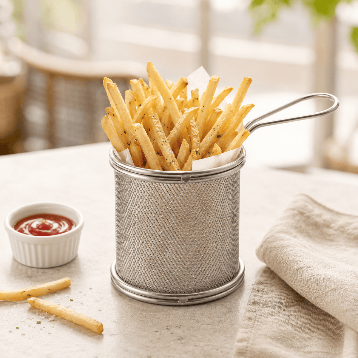 Master Stainless Steel Round Deep Fries Basket Kaka Bawa Sons