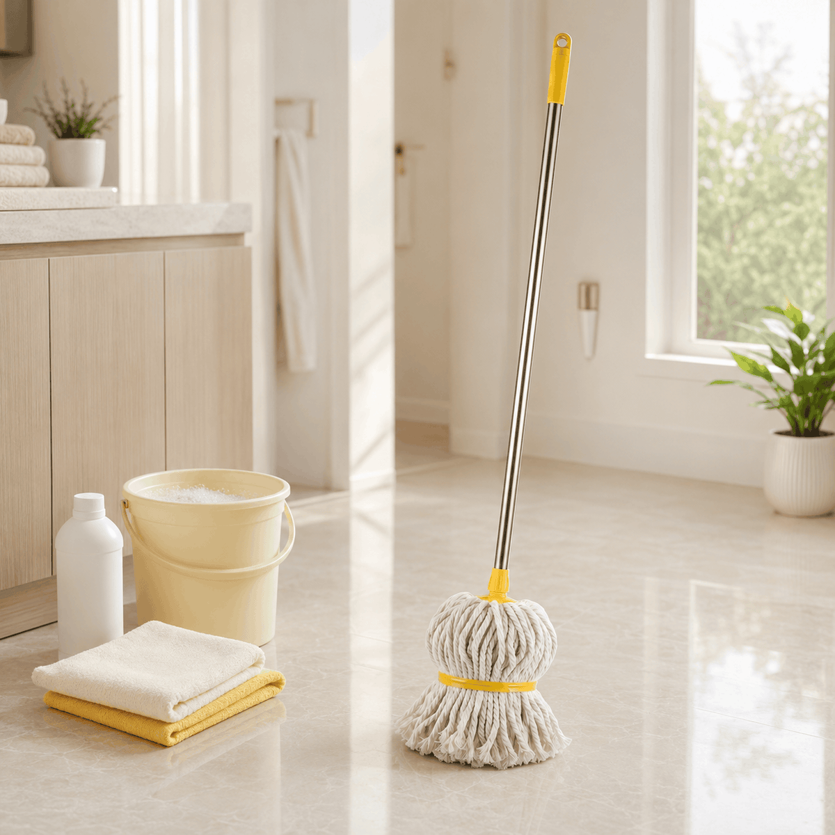 Clear 16-Inch Steel Handle Wet Mop Kaka Bawa Sons